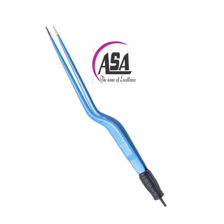 Bipolar Electrosurgical Forceps Non Stick Bipolar Bayonet 220mm 1.5mm Tip Forceps