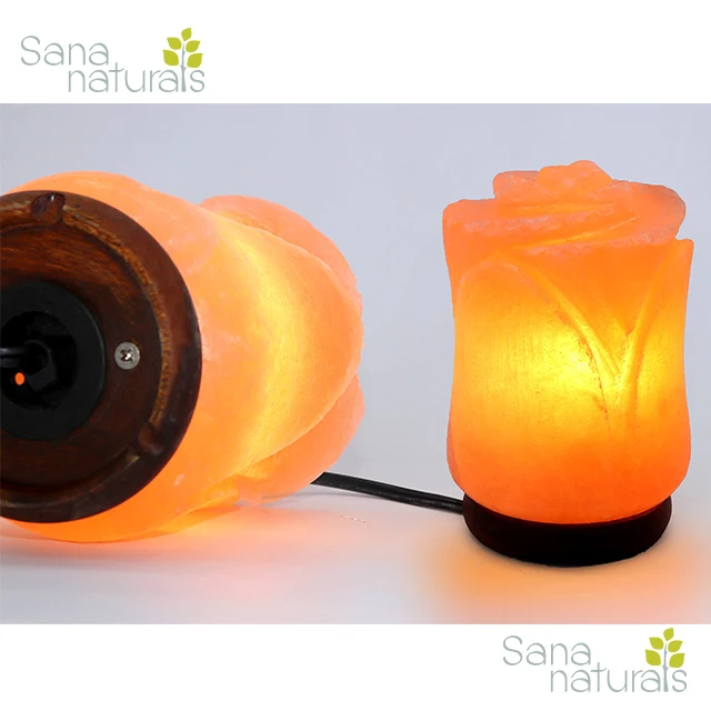 Розовая Гималайская солевая лампа в форме тюльпана