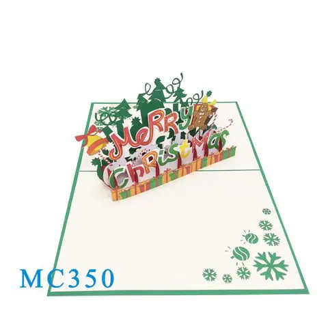 Merry Christmas Pop Up Card 3D Custom Design Handmade Vietnam Handicraft Top Trending product Gifts & crafts Best choice