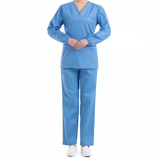 Professionals sale in the world Factory OEM Elastic Women V Neck Short Sleeve Nurse Uniform with comfortable Scrub Uniform