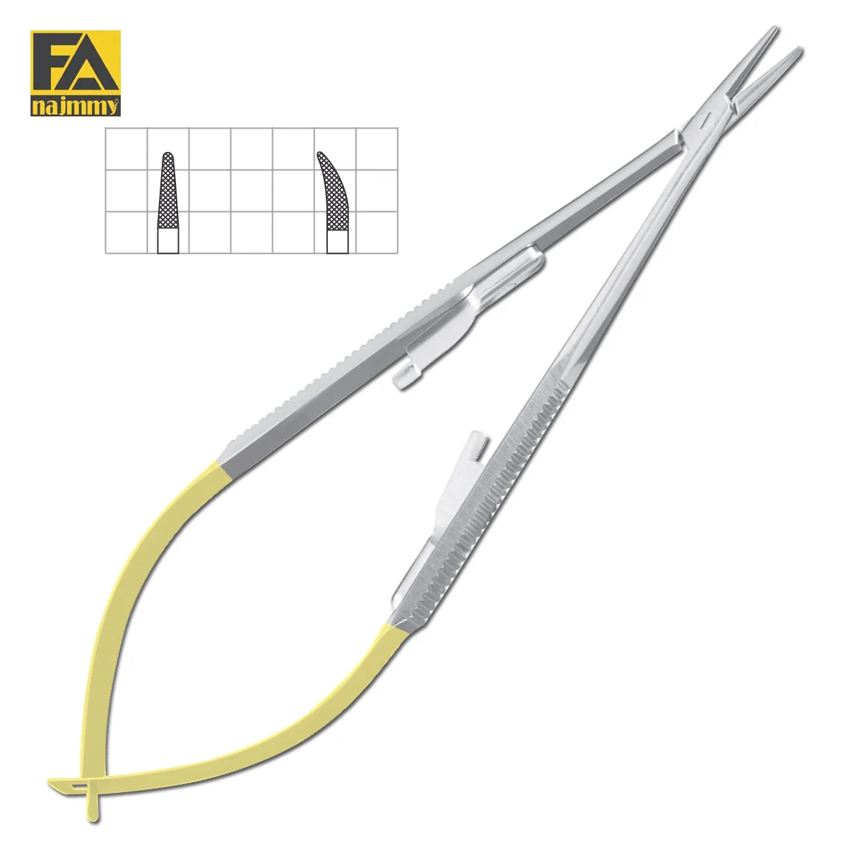 Castroviejo T.C. Straight Needle Holders Manual Stainless Steel Forceps Safety Standard MOL Surgical Instruments Basis