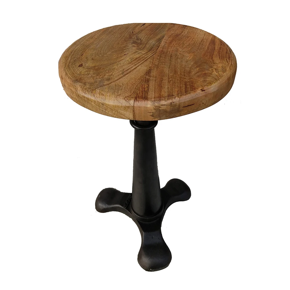 Cast Iron Singer Revolving Stool With Wooden Seat Made In India By Handicraft Point