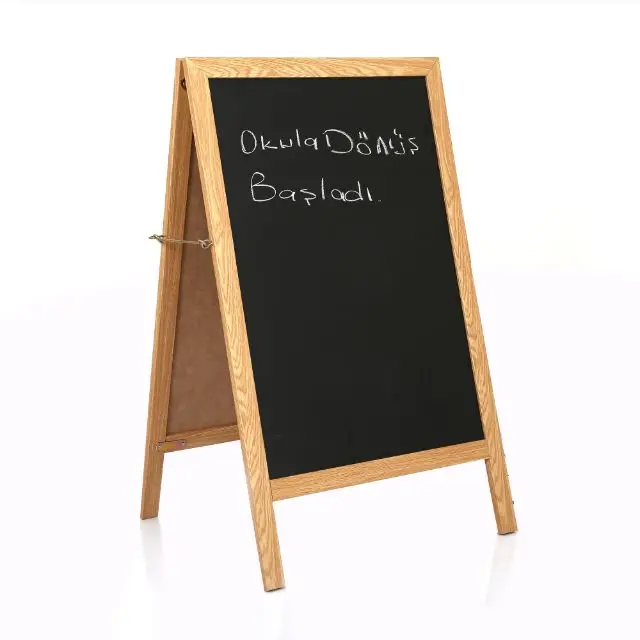 
Wood Easel Pine Wood Frame Double Sides Laminate A-Frame Chalkboard 