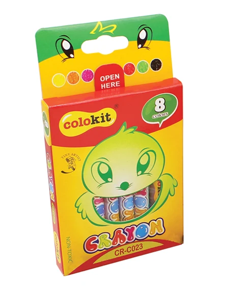 High Quality Drawing Round Cylindrical Good Price Cheap Kids Art School Supplies CR-C023 8 Colors Wax Caryon Crayons