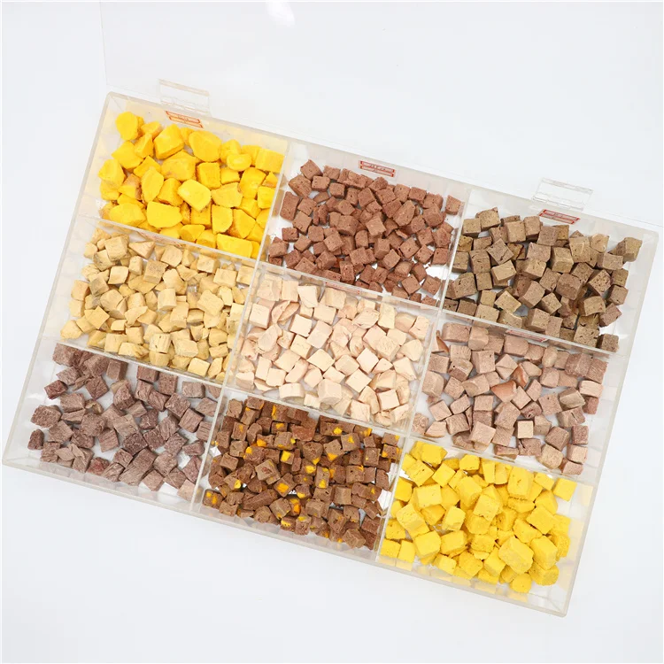 (Разработанно специально для заказчика)/поо (производство оригинального без добавления лакомство сублимированный лосось кубики для домашних животных, фаст-фуд с высоким содержанием белка