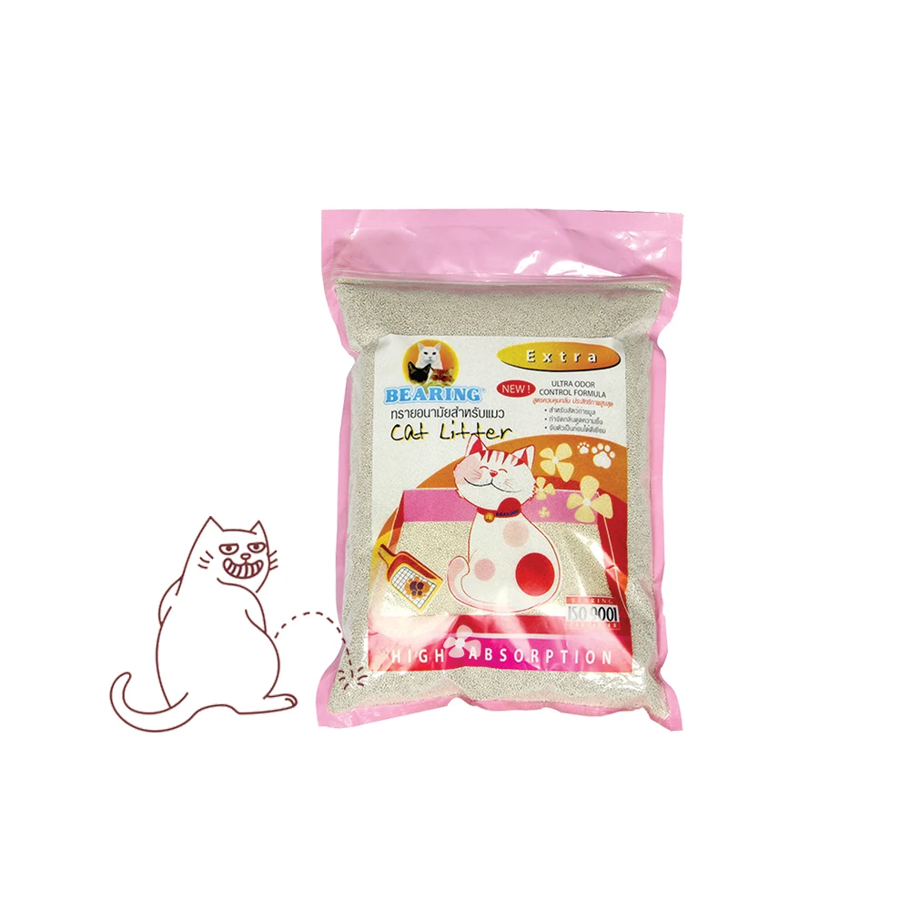 No.1 Easy Clumping Cat Litter of BEARING Cat Litter sand Extra 3 kg with Odor Absorbing Technology #Original scent from Thailand