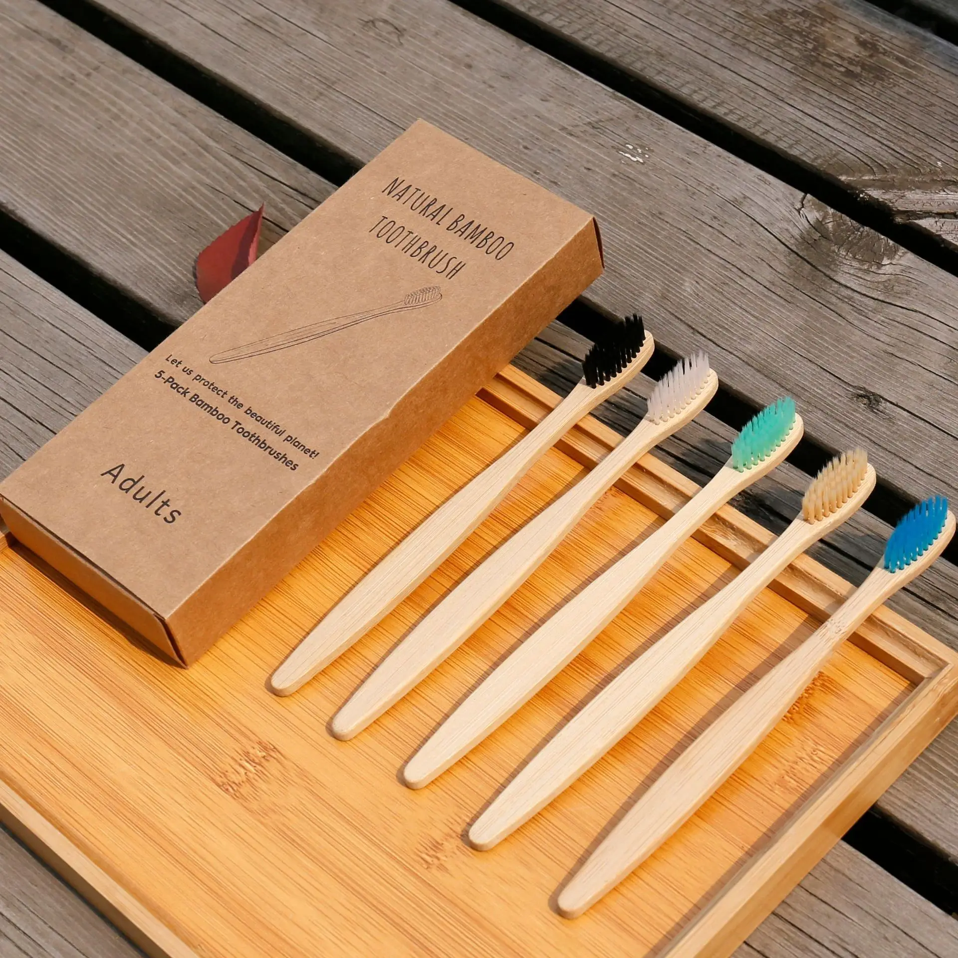 Wholesale Colorful 100% Biodegradable Hotel Travel Organic Bamboo Toothbrush
