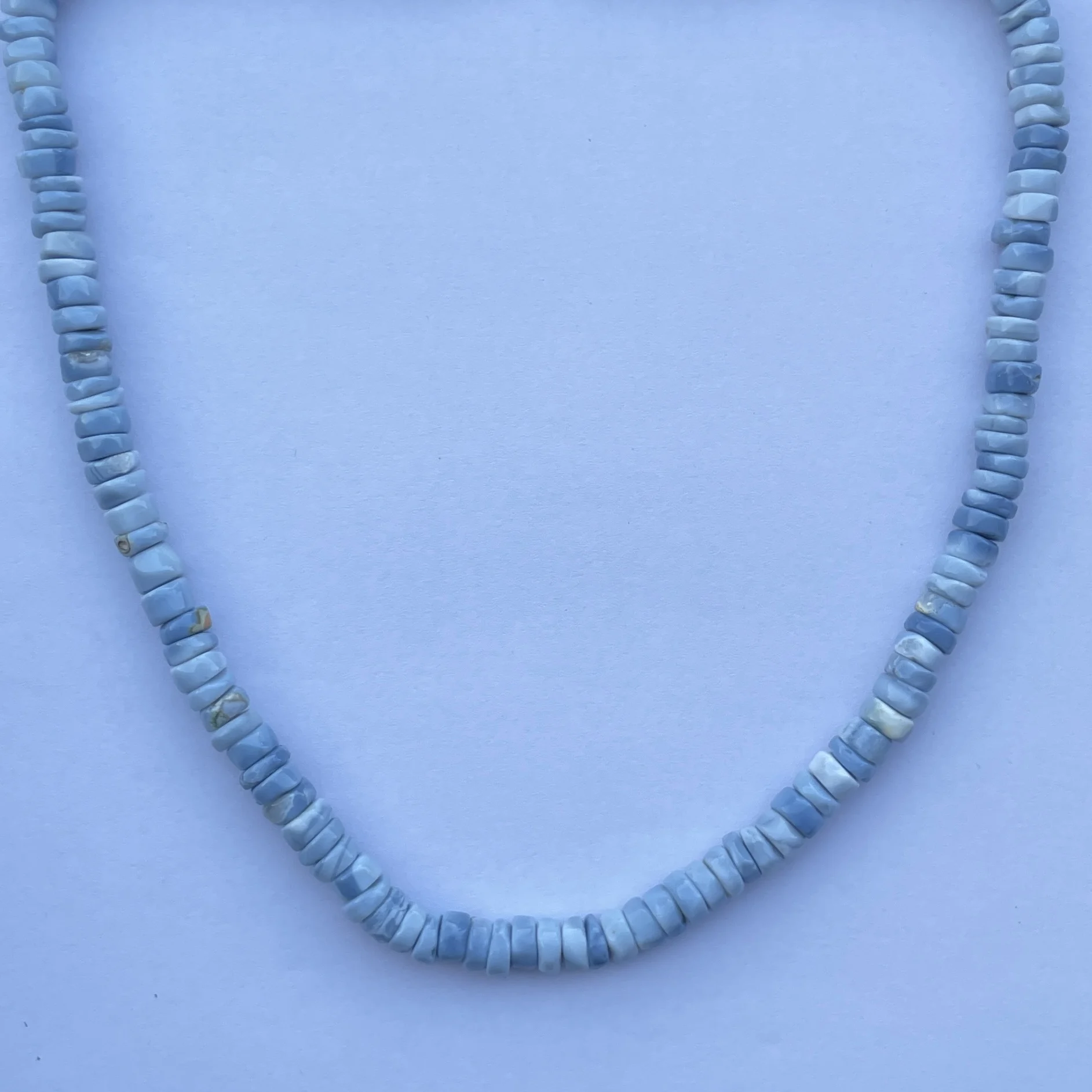 Natural Blue Opal Smooth Heishi Tyre Trending Gemstones Beads Necklace Jewelry at Wholesale Best Price from Supplier Online Shop