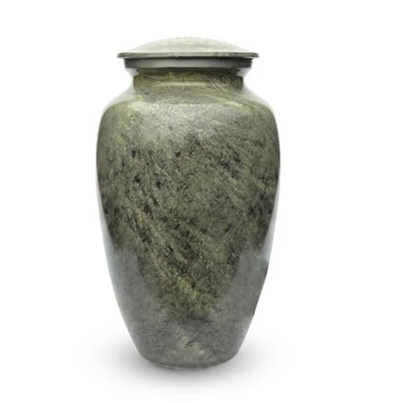 Aluminium green & blackisk onyx  finished  glossy finished cremation funeral urns for human adult and pets ashes memoriable urns