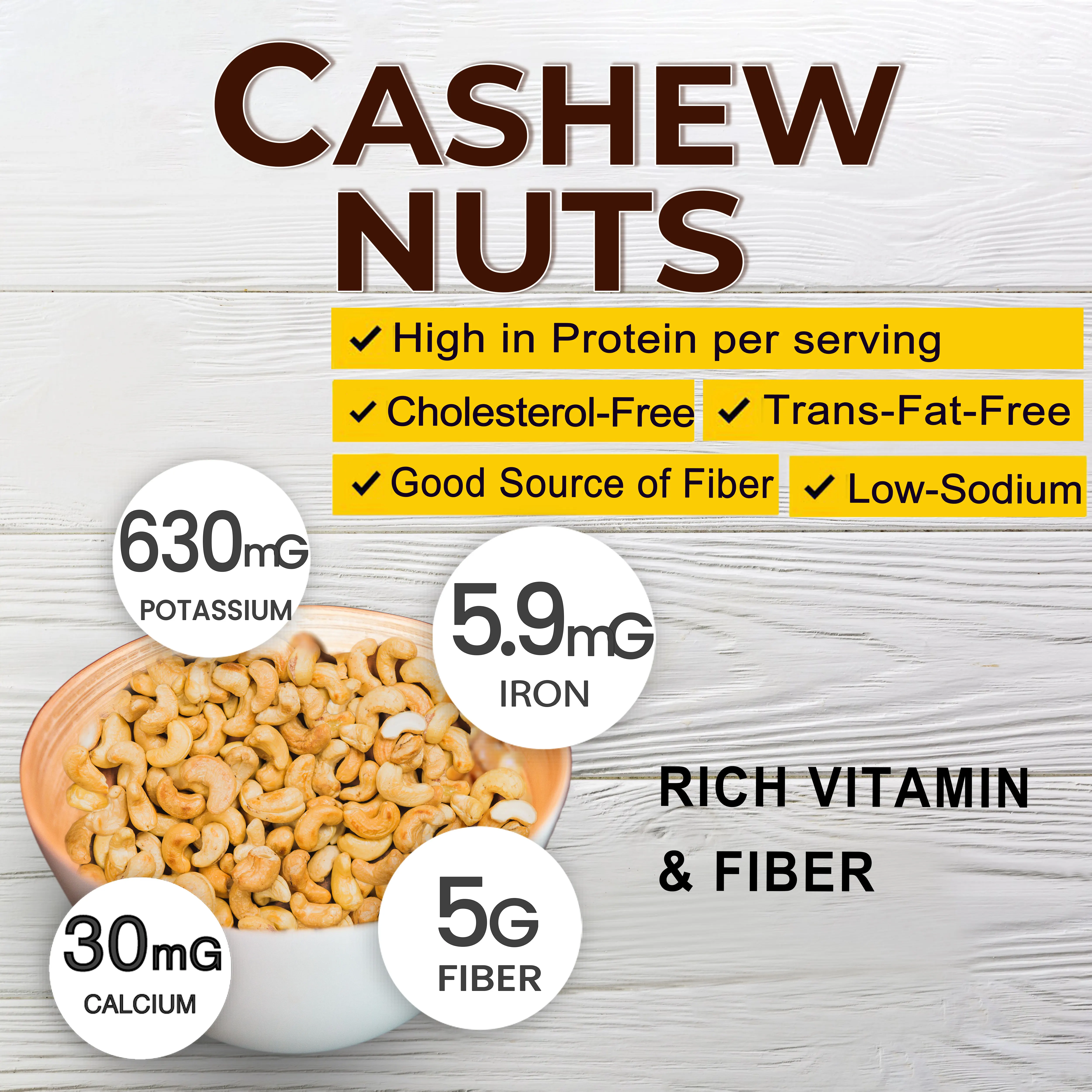 Cashew Nuts 500g Sub Premium Grade Dried Roasted Salted