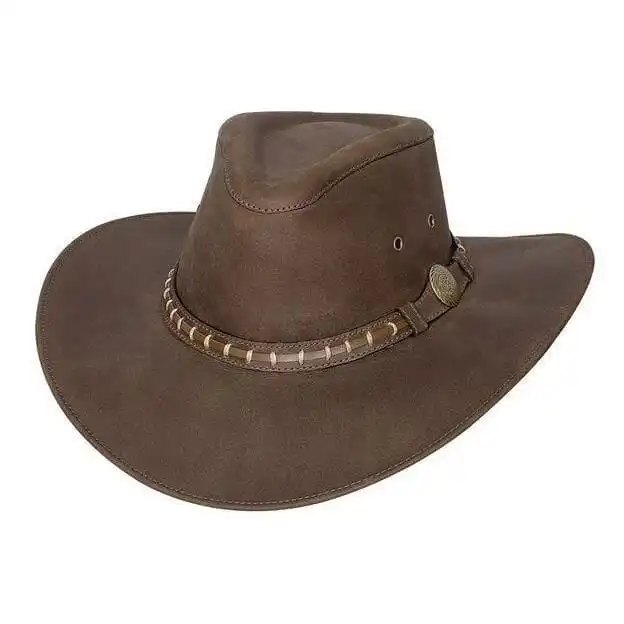 Wholesale price India made leather Cowboy Hat Wide Brim Western Style out door sun shading Hat for Men & Women