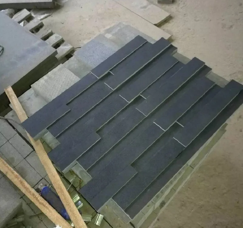 China black basalt stacked stone ledgestone wall veneer wall cladding stone tile