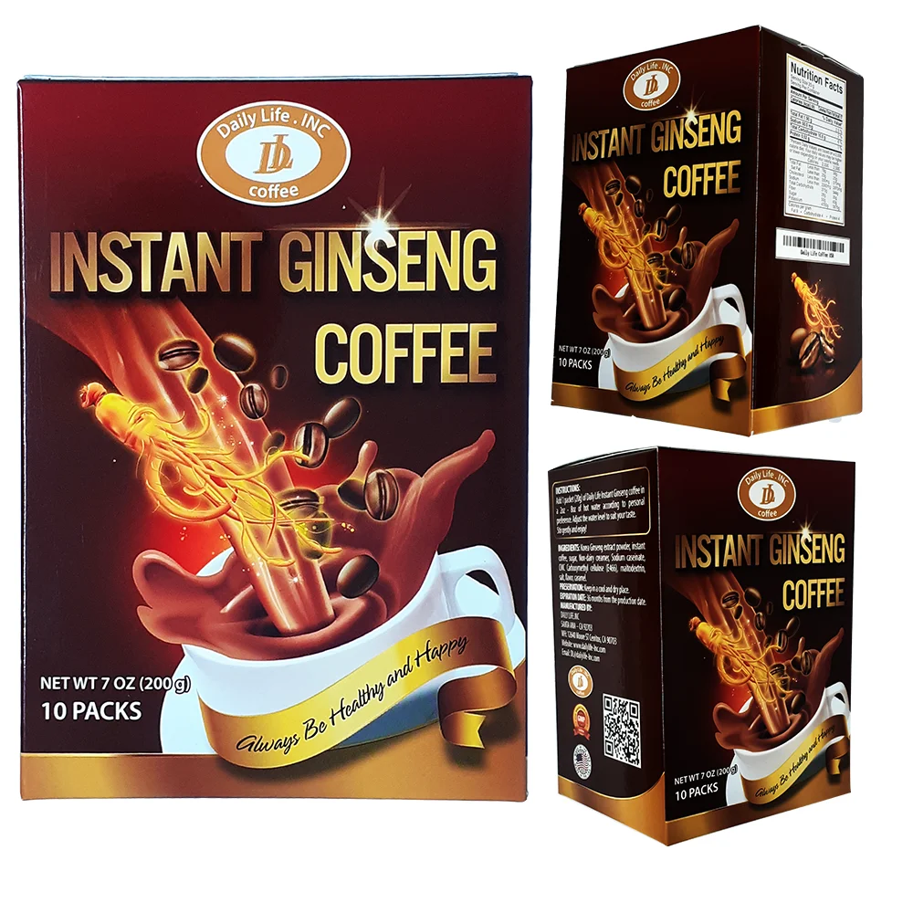 Ginseng 10 sachets 20g/box Instant Coffee 24 Boxes HACCP Ma 6 INSTANT GINSENG COFFEE 4IN1 From Vietnam