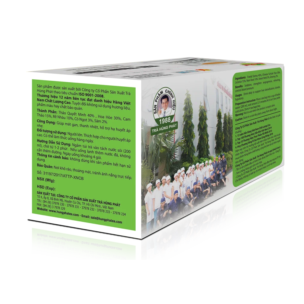 Organic Health Slimming Refreshing Tea in Vietnam Blended Flavored Herbal Bagged Tea with 2 Years Shelf Life ISO Certified