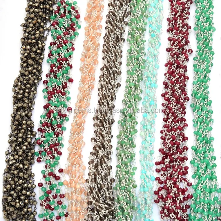 Freshwater Pearl Rosary Sterling Silver Handmade Wire Wrapped Gemstone Chain