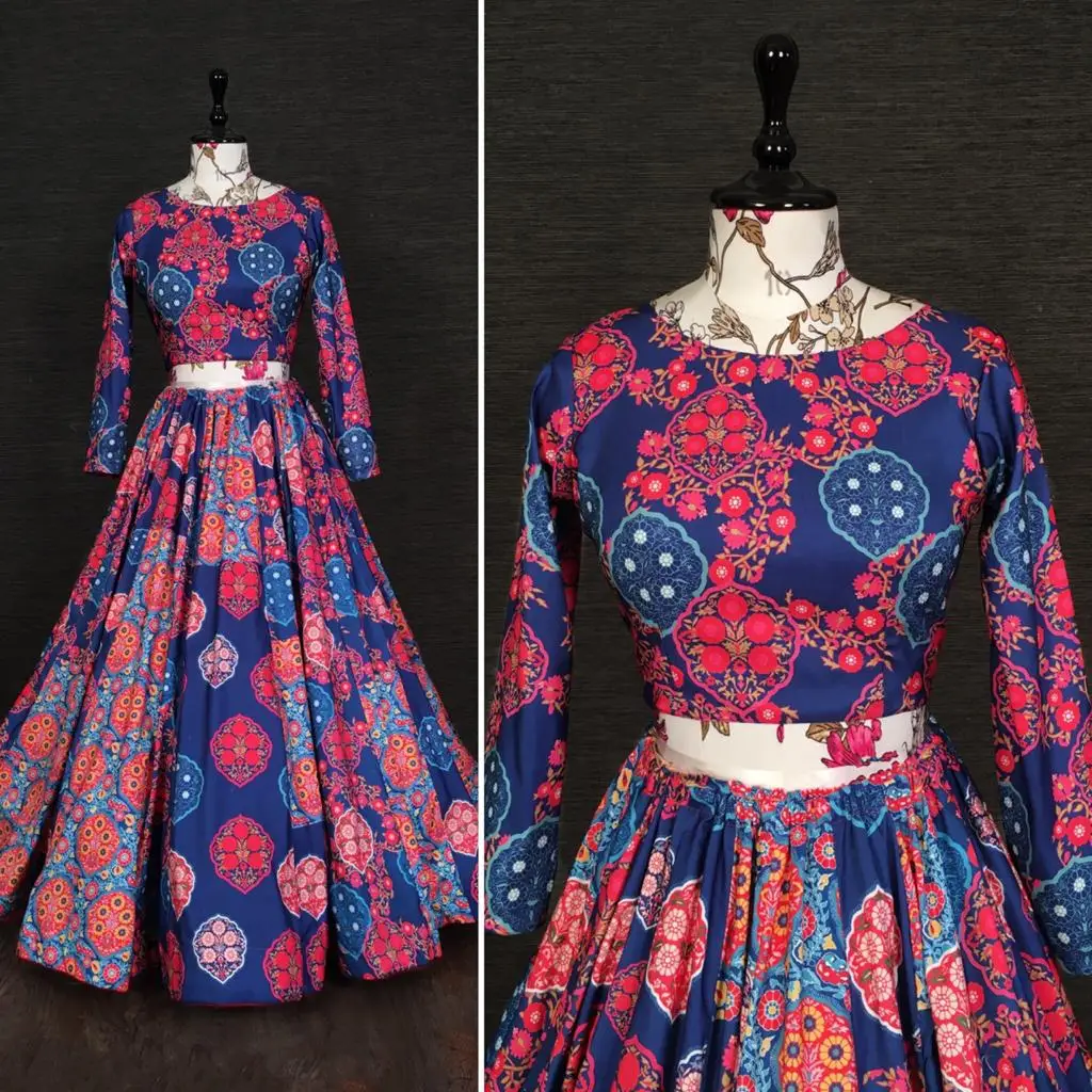  Зари Vaishali шелковое печатное работы banarasi lehenga ЧОЛИ для свадьбы так и особых случаев