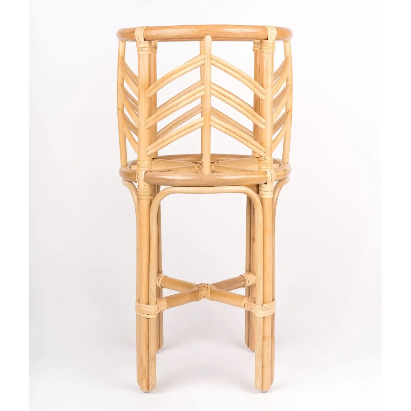 Round cylinder handmade 2 tiers rattan wholesale plant pots sustainable rattan pots for plants large