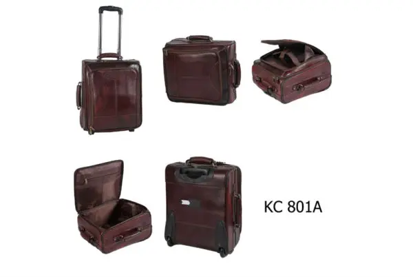 Best Factory Wholesale High Quality Genuine Leather Trolley Travel Luggage Suitcases and Bags Genuine Leather Leather Suitcases