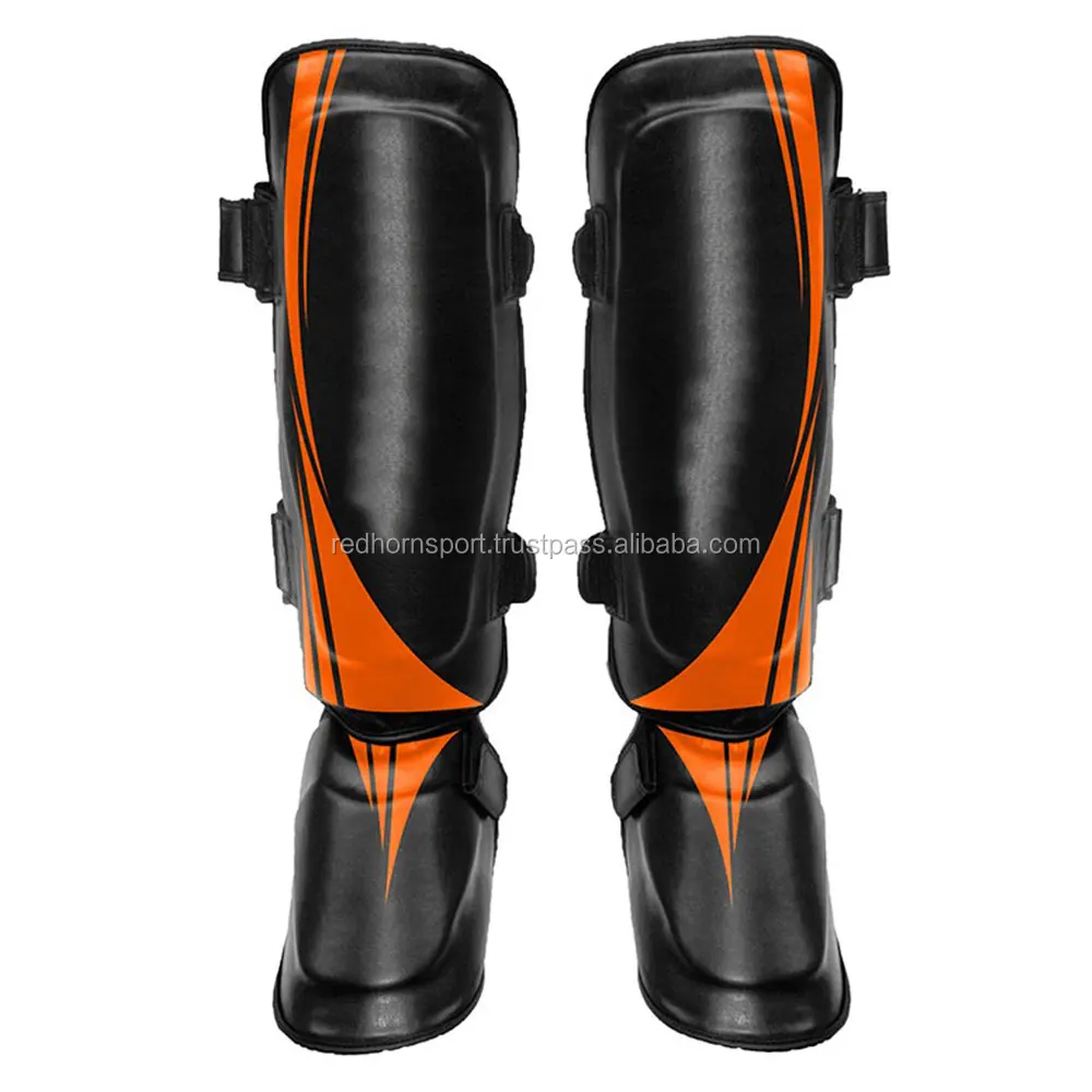 Custom MMA shin guard kick boxing, leather leg protectors Shin instep Guards MArtial arts shin instep guards