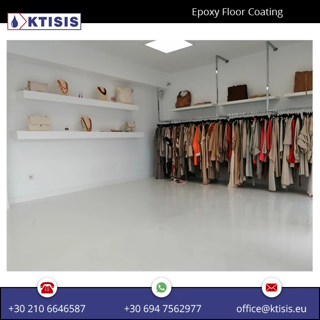 
White coloured Epoxy Floor Paint for garages and showrooms 