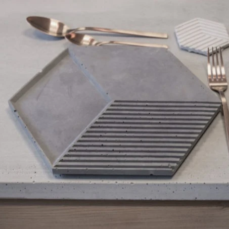 1.1Kg Grey Concrete Serving Wedding Restaurant dishes plates dinner Plate