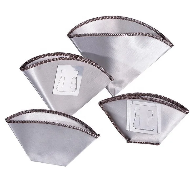Durable Stainless Steel Pour Coffee Strainer Paperless Mesh Drip Hanging Ear Cone Coffee Maker Filter Bag