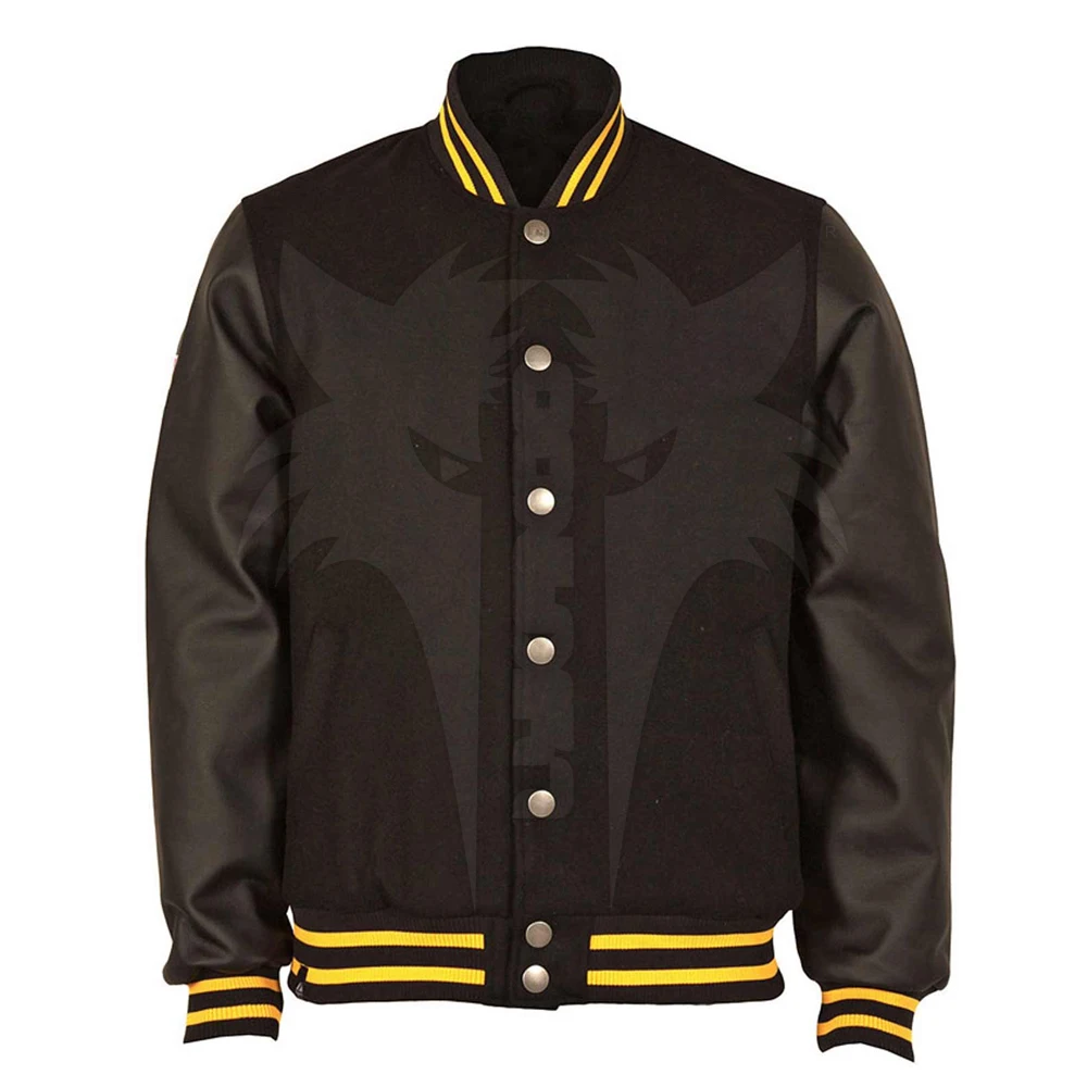 Бейсбольная куртка для мужчин с логотипом на заказ шерстяными и кожаными рукавами в американском стиле оптовая продажа Lettermen jacket