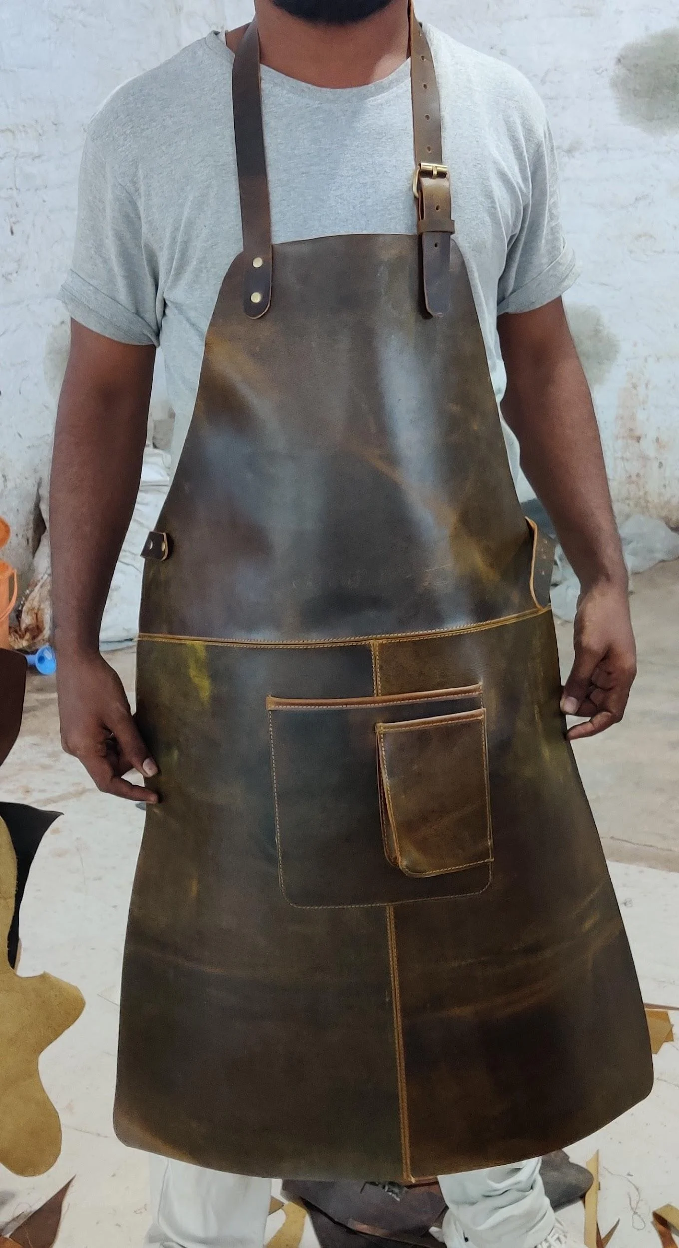  Стильный Полный размер хруста фартук изготовлен из натуральной кожи