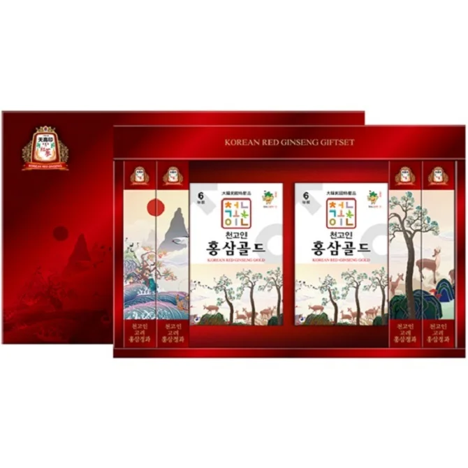 [Cheongoin] Premium Korean red ginseng gift set (Honeyed Korean red ginseng 25gx4ea + 6 years of growth Korean red ginseng gold)