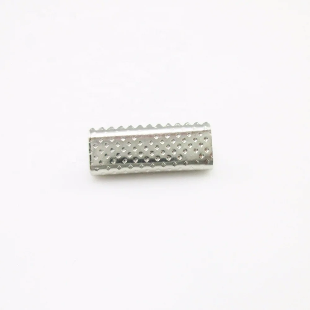 16mm Ribbon Crimp Ends Clamps Leather Cord End Clasp without loop