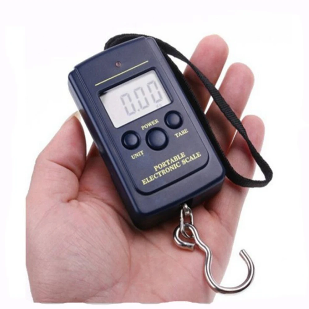 
mini electronic hanging weigh scale digital 40kg/10g LCD portable weighing scale Pocket hanging weights Fishing Luggage Scale 