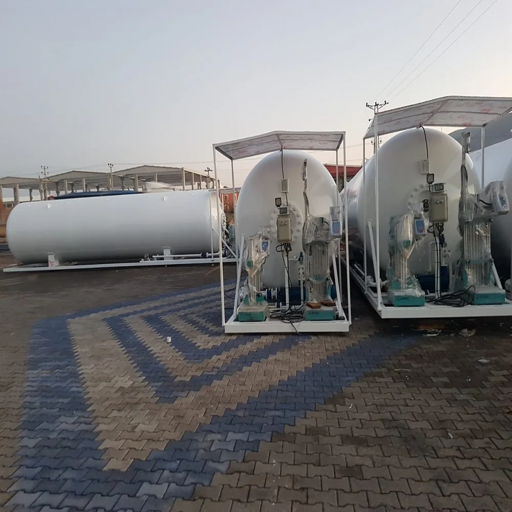 2A lpg skid station ready to start with 40 m3 gas tank with single nozzle gas dispenser for LPG cylinder or car filling
