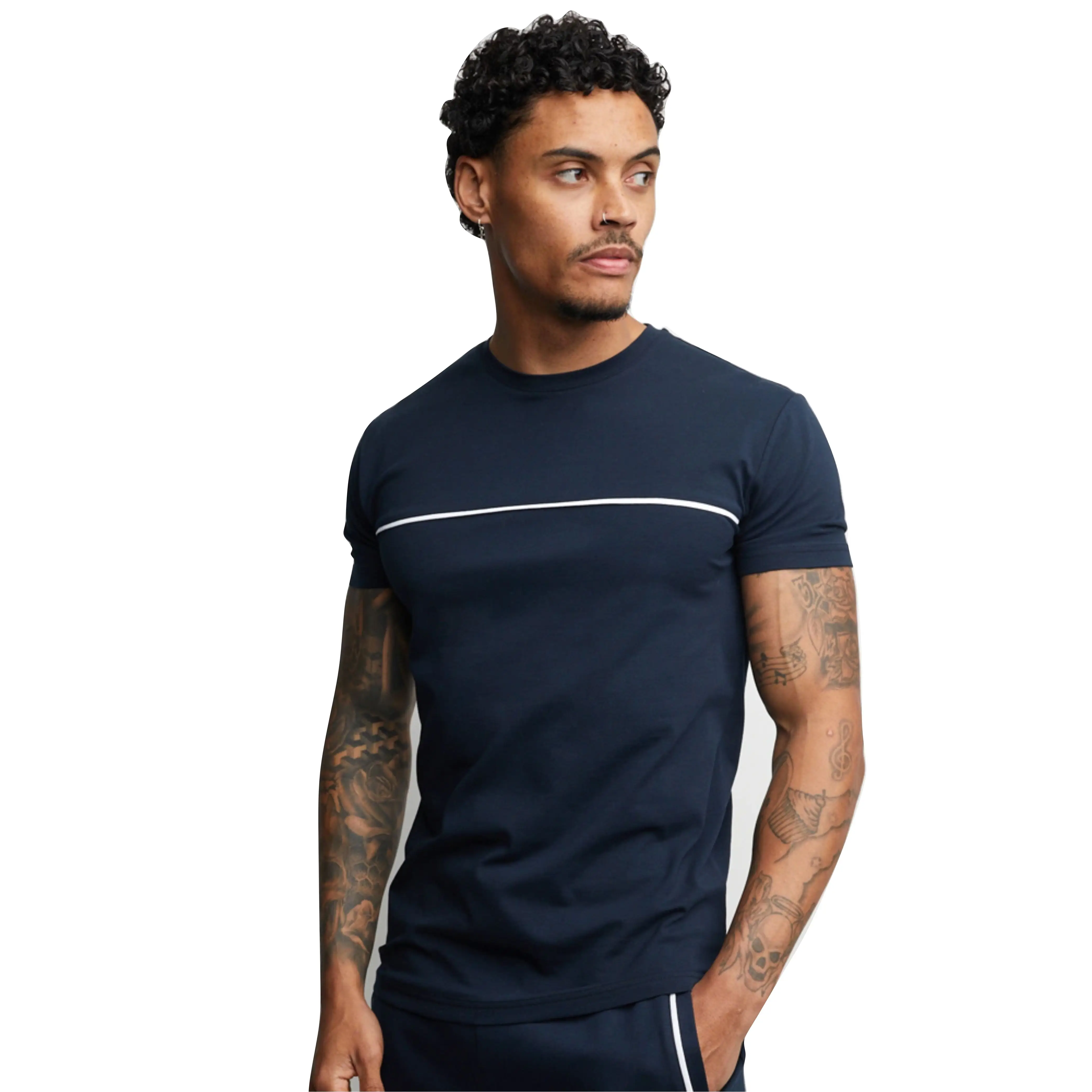 Wholesale Custom Printed Embroidered Logo Ring Spun 100% Combed Cotton T Shirt Men