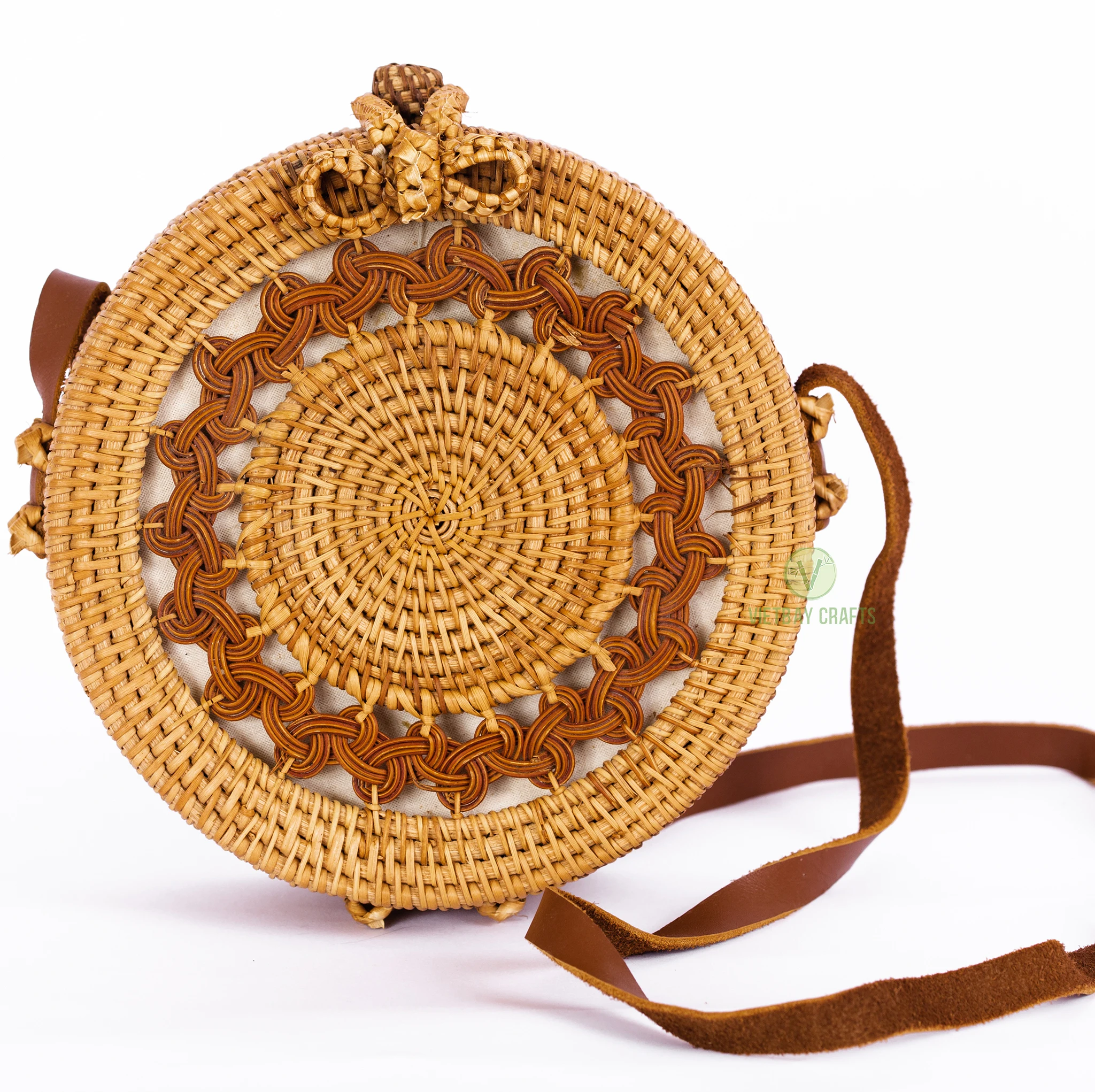 Hot Trend Handmade Wicker Woven Purse Handbag Circle Boho Bag Bali
