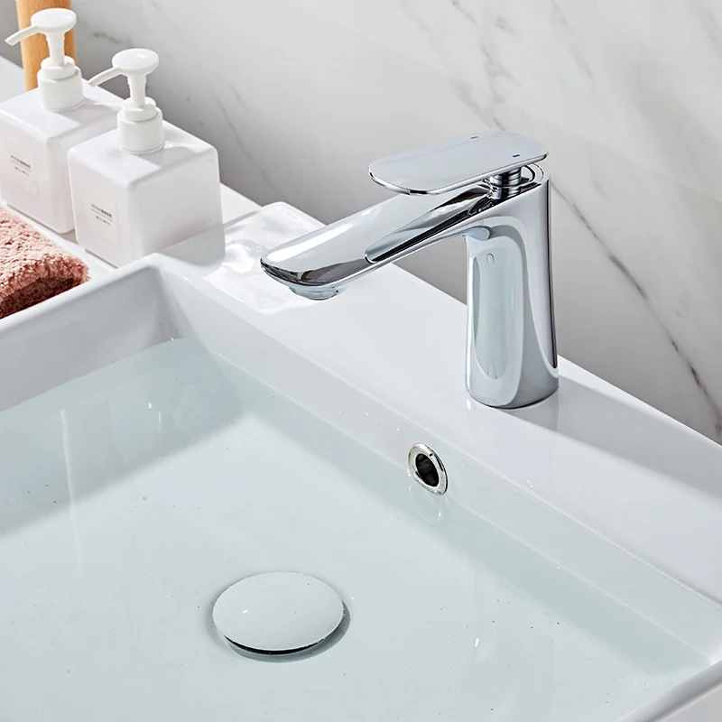 High standard chrome basin mixer faucet cold hot water mixer basin mixers