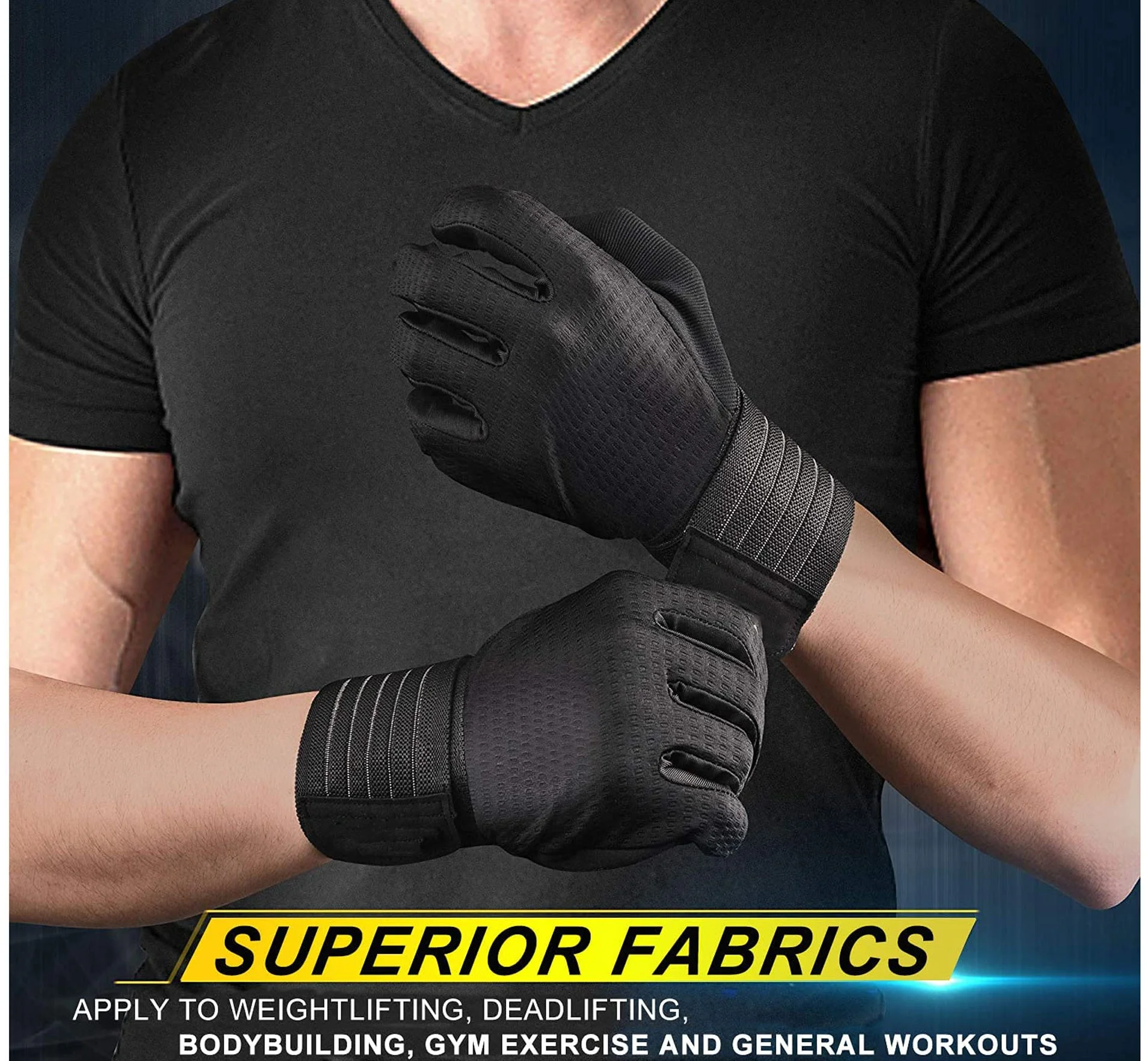 Sports gym training weight lifting gloves adjustable extended bracer cycling gloves for men women