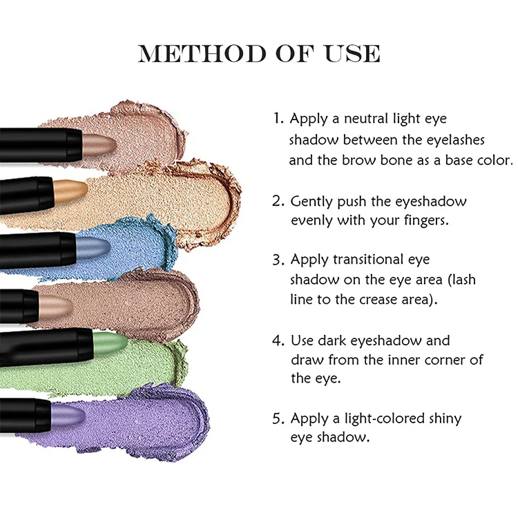 Wholesale  Personalized Eye shadow Pencil Stick Makeup eye-shadow Palette Pen Private Label