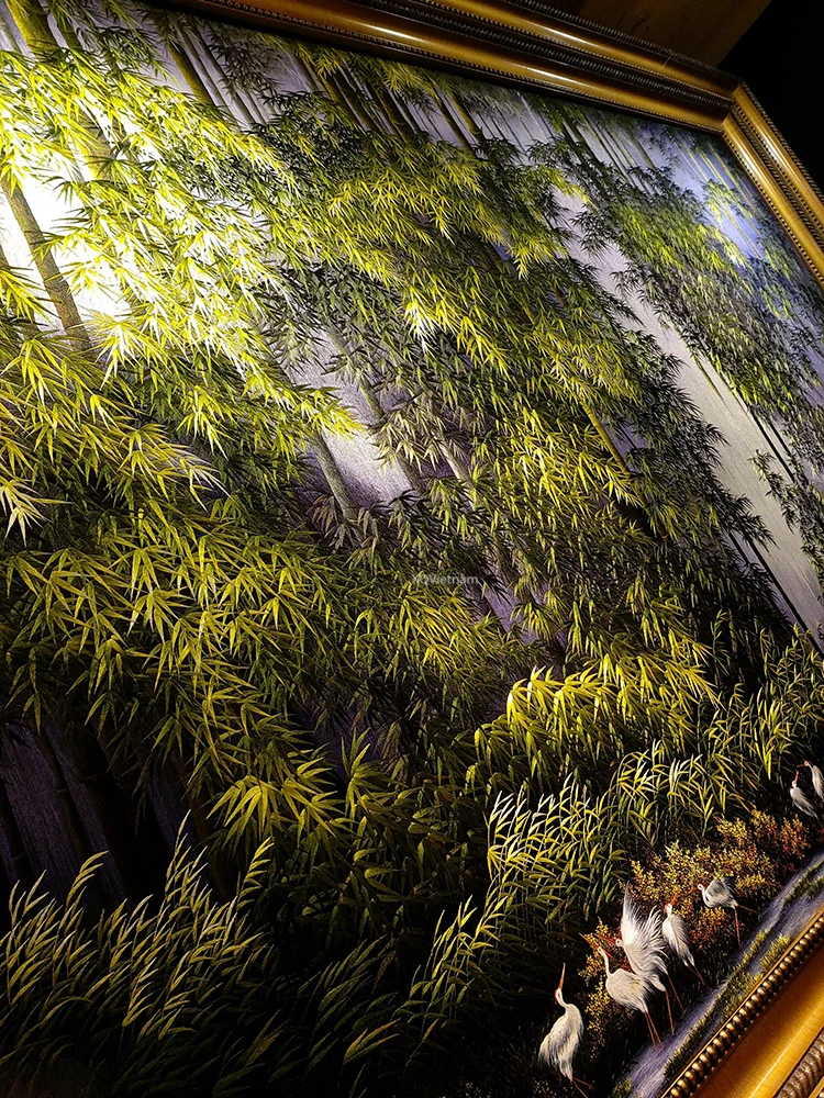  Вышитая вручную картина высокого качества бамбуковый лес для настенного украшения