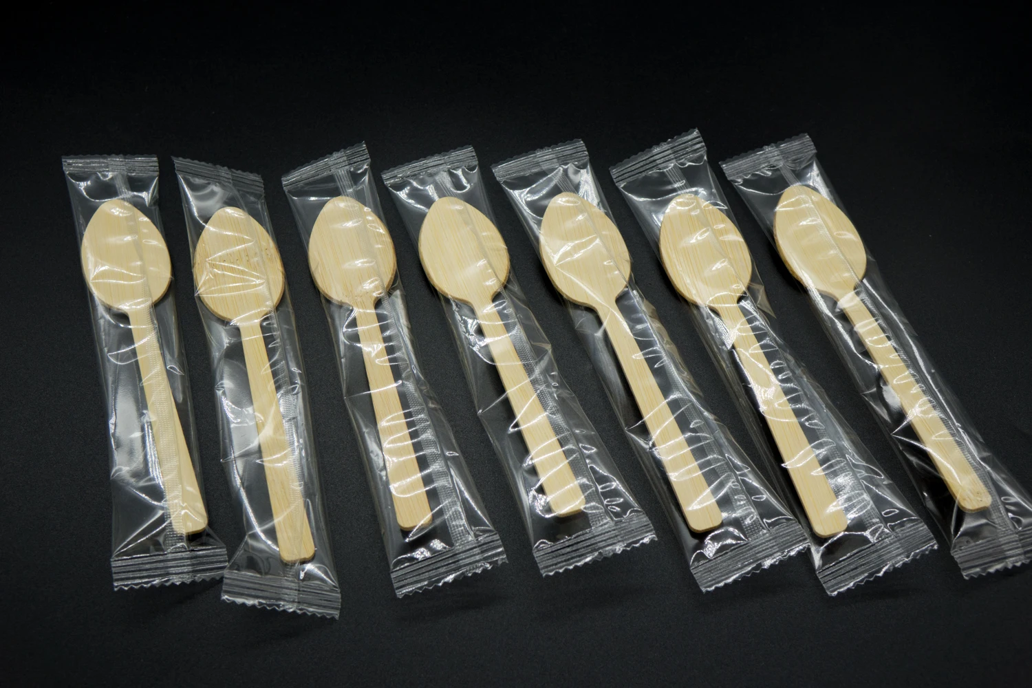Wholesale individual pack natural bamboo spoon environmental bamboo disposable cutlery tableware biodegradable