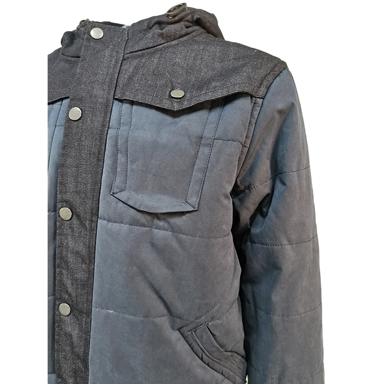 High Quality Outdoor Casual Warm Softshell Black Padded Jacket For Men