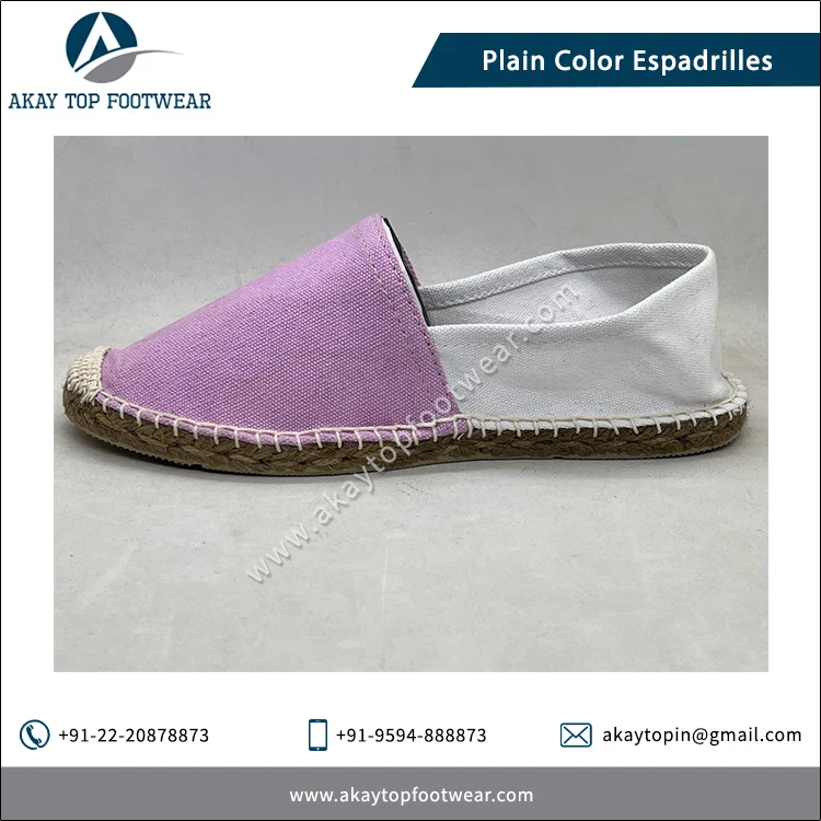 Highest Selling Natural Rubber Made Traditional Design Plain Solid Color Espadrilles Flat Shoes at Low Market Price
