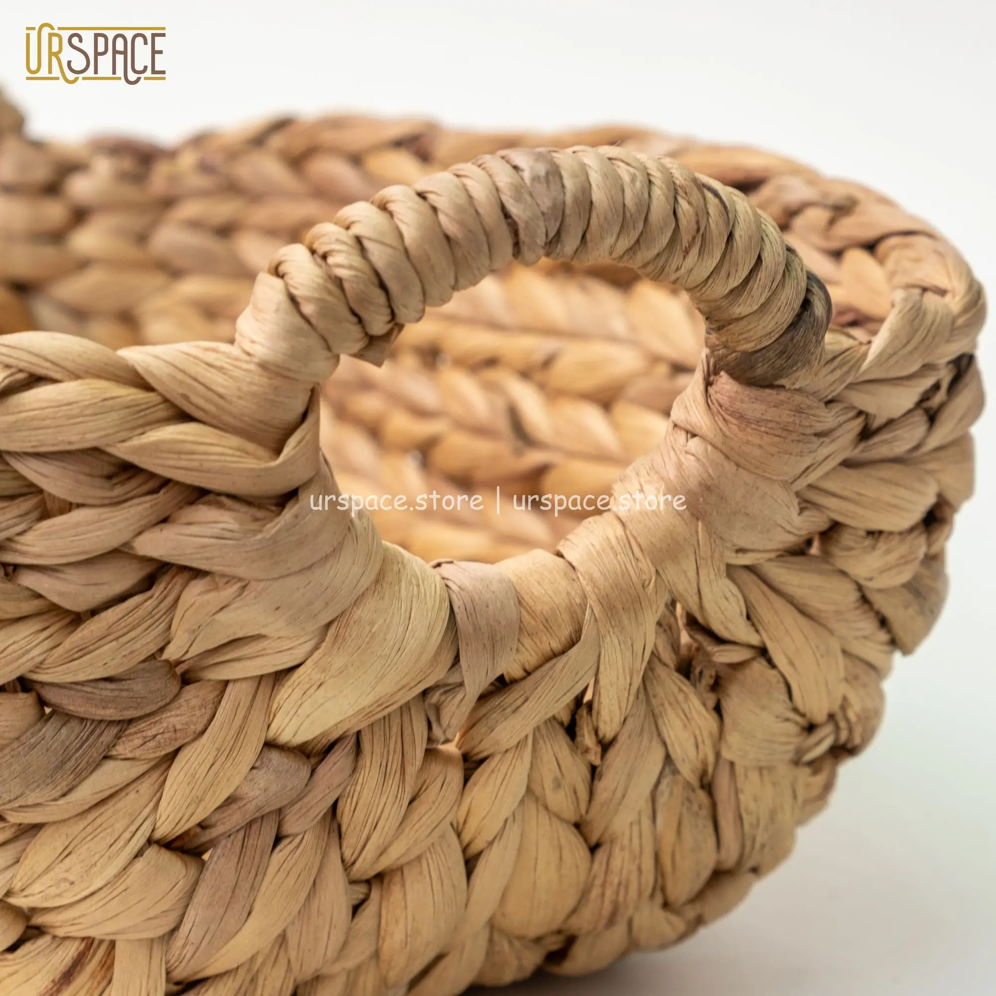 Multifunction Set of 3 Piece Water Hyacinth Storage Basket with handles ODM/OEM service