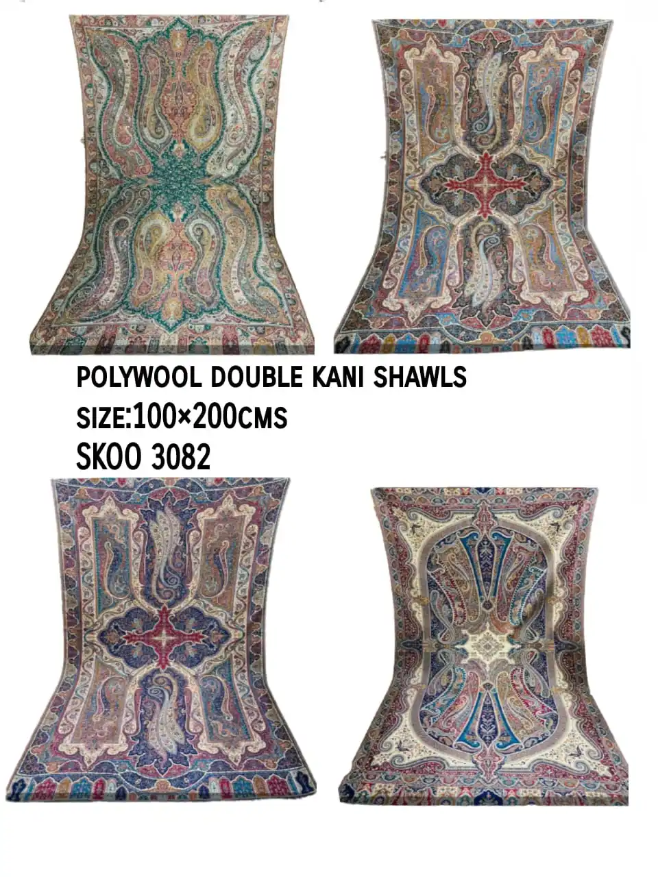 Kashmir Embroidery Shawl Stoles - Silk Woolen Shawl - online wholesale fashion pashmina stoles - latest designer hijab