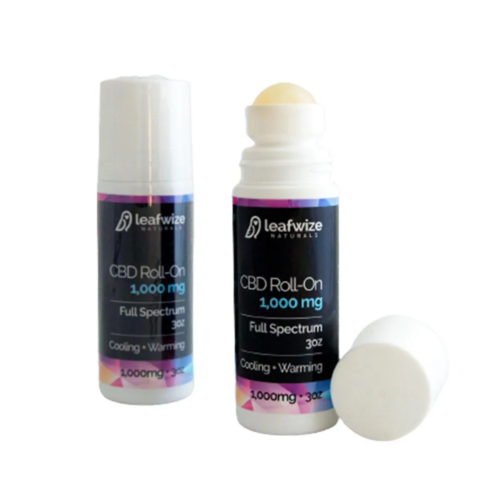 Leafwize Naturals CBD местный валик, полный спектр 1000 мг, сильный согревающий и охлаждающий гель для снятия боли