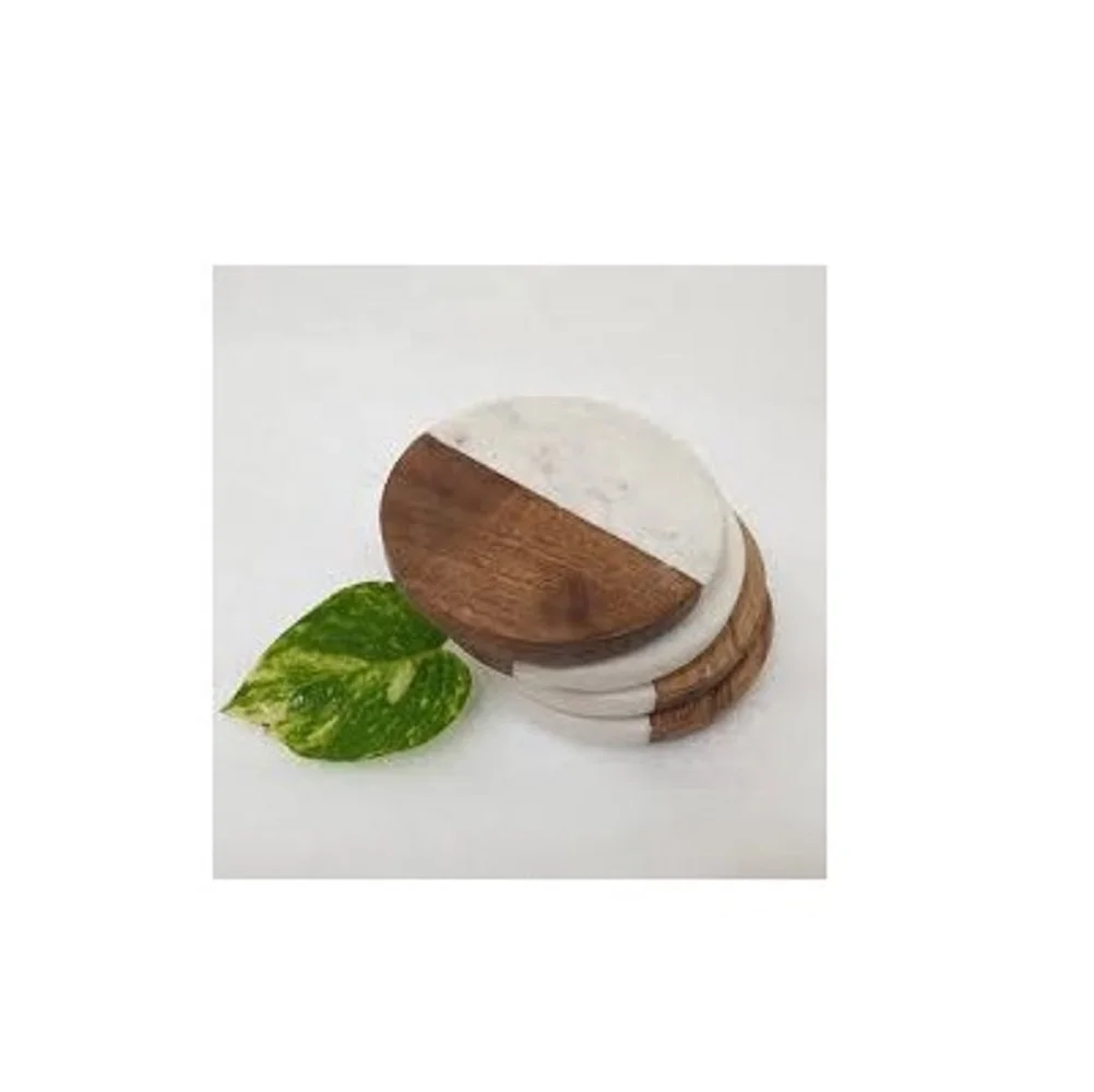 Indian Handicraft Wooden Resin Mats & Pads New Production Cheap Price High Quality Home Decoration Resin & Wood Joint Coaster