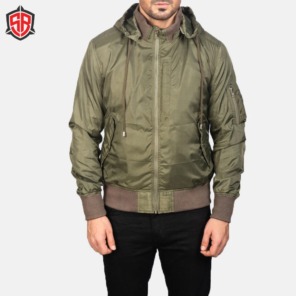 Куртки-бомберы OEM с логотипом на заказ Осенние водонепроницаемые нейлоновые мужские летные куртки MA1 куртка-бомбер мужская