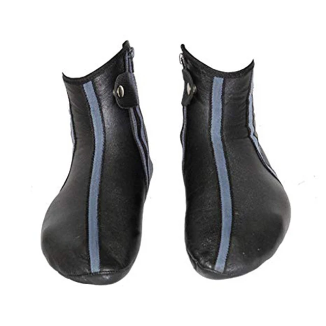  Новый дизайн черные короткие теплые удобные с красной молнией кожаные носки в непрерывном стиле