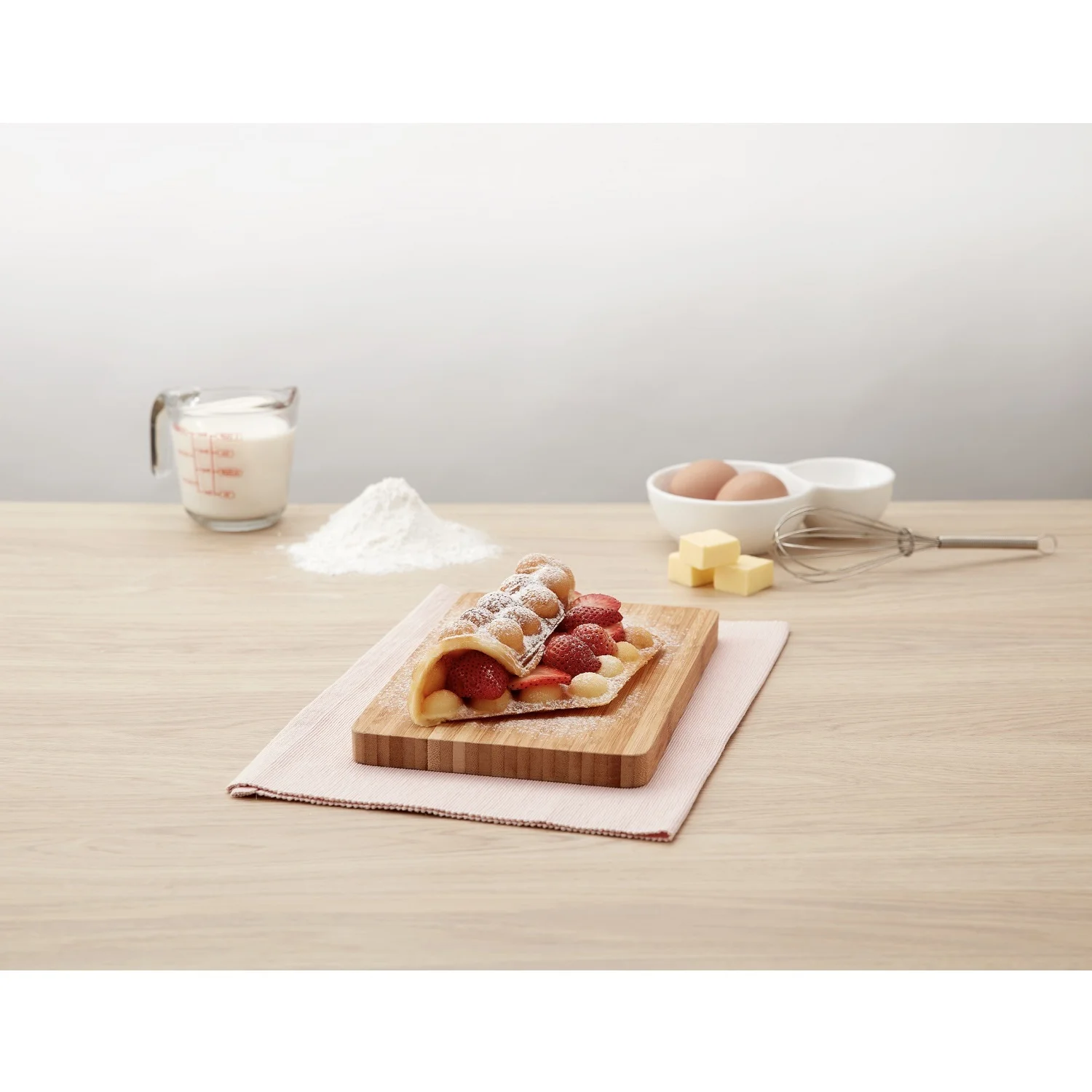 
White Color Wheat Flour Tasty Quick Bubble Waffle Powder Mix Vanilla Flavor From Vista Cafe 