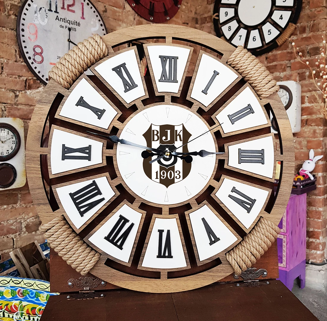 Best Price Wholesale Product - Wooden Handmade Wall Clocks with Rope- Best Clock