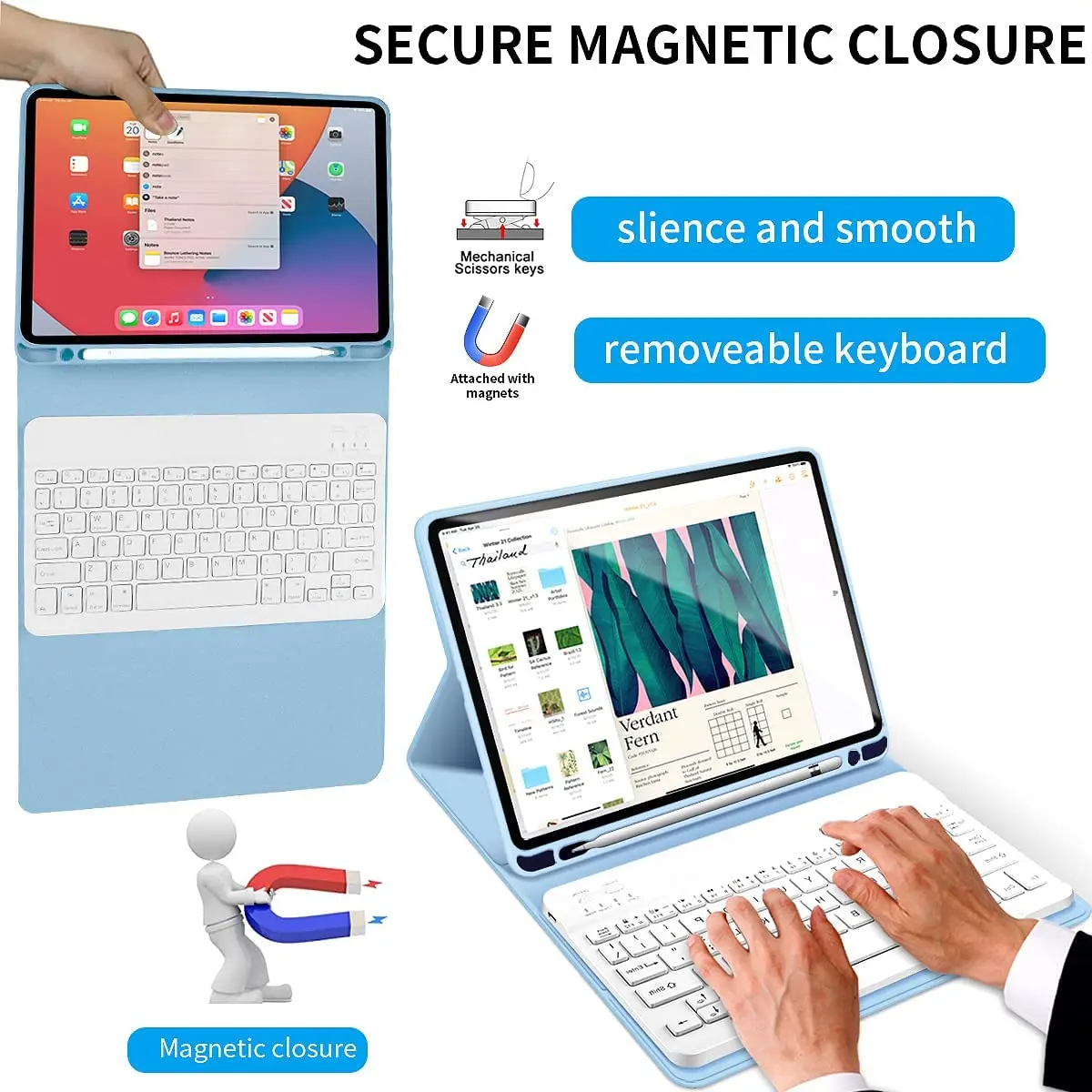 Smart Tablet cover For iPad pro 11 2021 Magnetic keyboard case Anti-fall With Pencil Holder Waterproof For iPad Pro 11 Inch Case